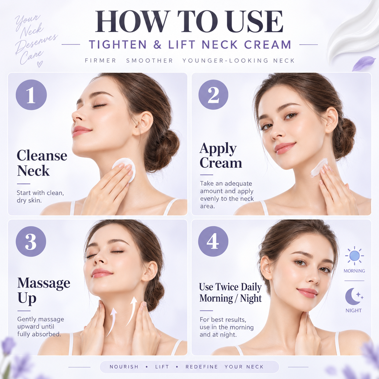 Neck Firming Cream – Tightening & Lifting Moisturizer for Sagging Skin, 50g