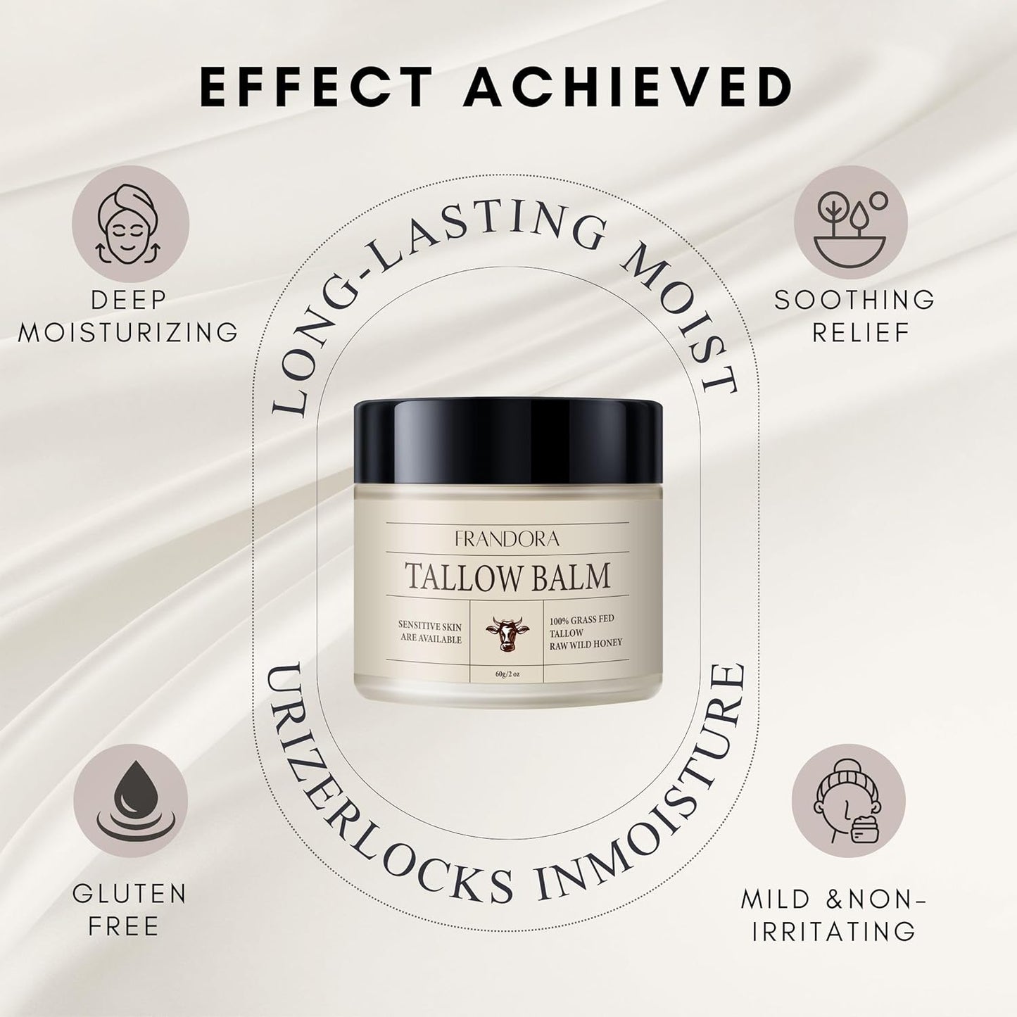 Beef Tallow for Skin Care, Grass Fed Beef Tallow & Honey Balm – All-Natural Moisturizer