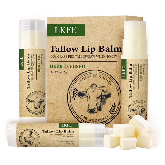 Beef Tallow Lip Balm – Natural, Hydrating, Vitamin-Rich Moisturizer