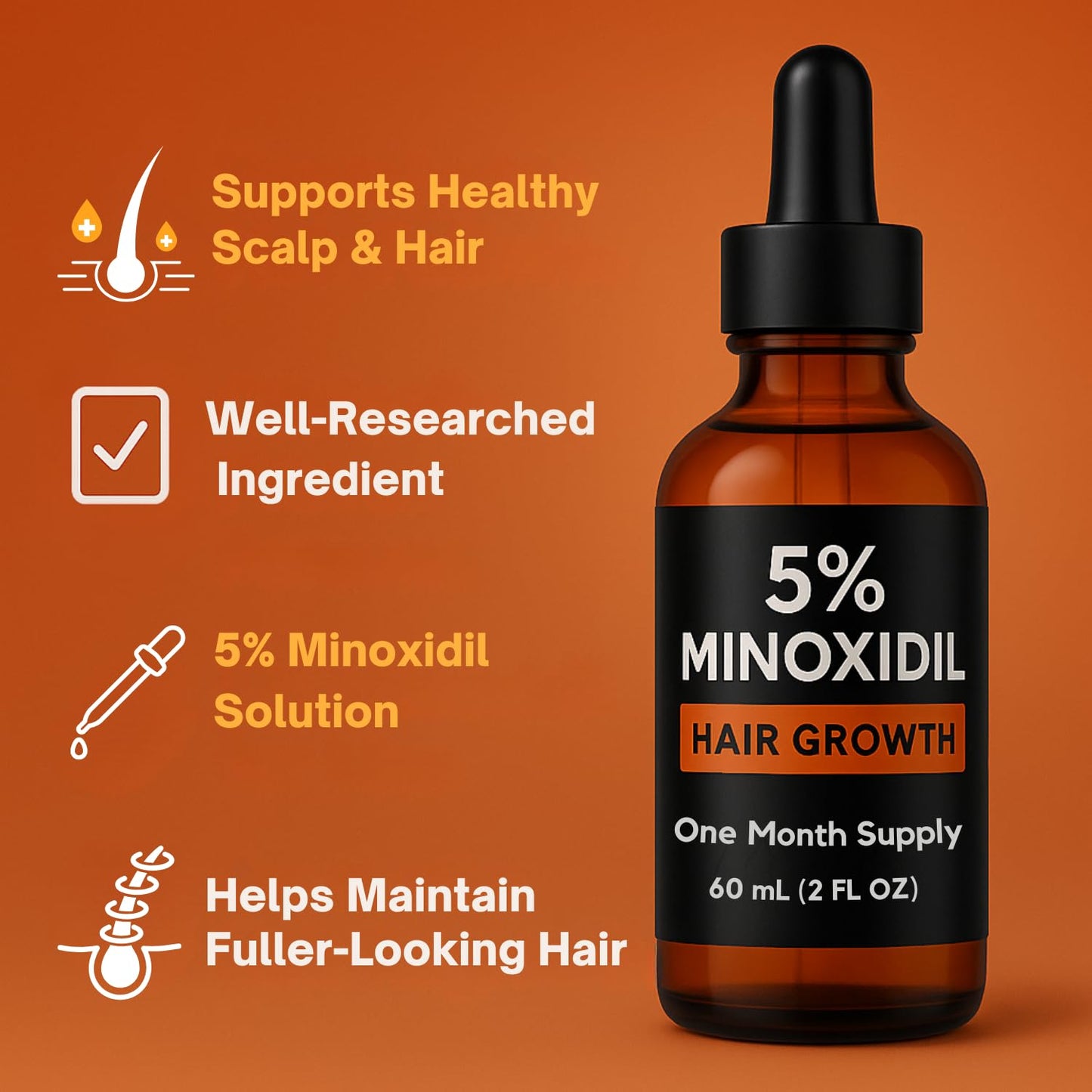 5% Minoxidil Hair Growth Serum for Men – Extra Strength Scalp Treatment