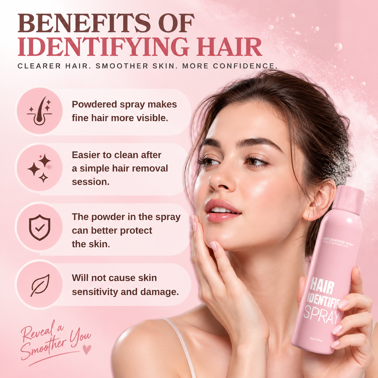 Hair Identifier Spray with 4 Facial Razors – Facial Hair Removal & Dermaplaning Kit