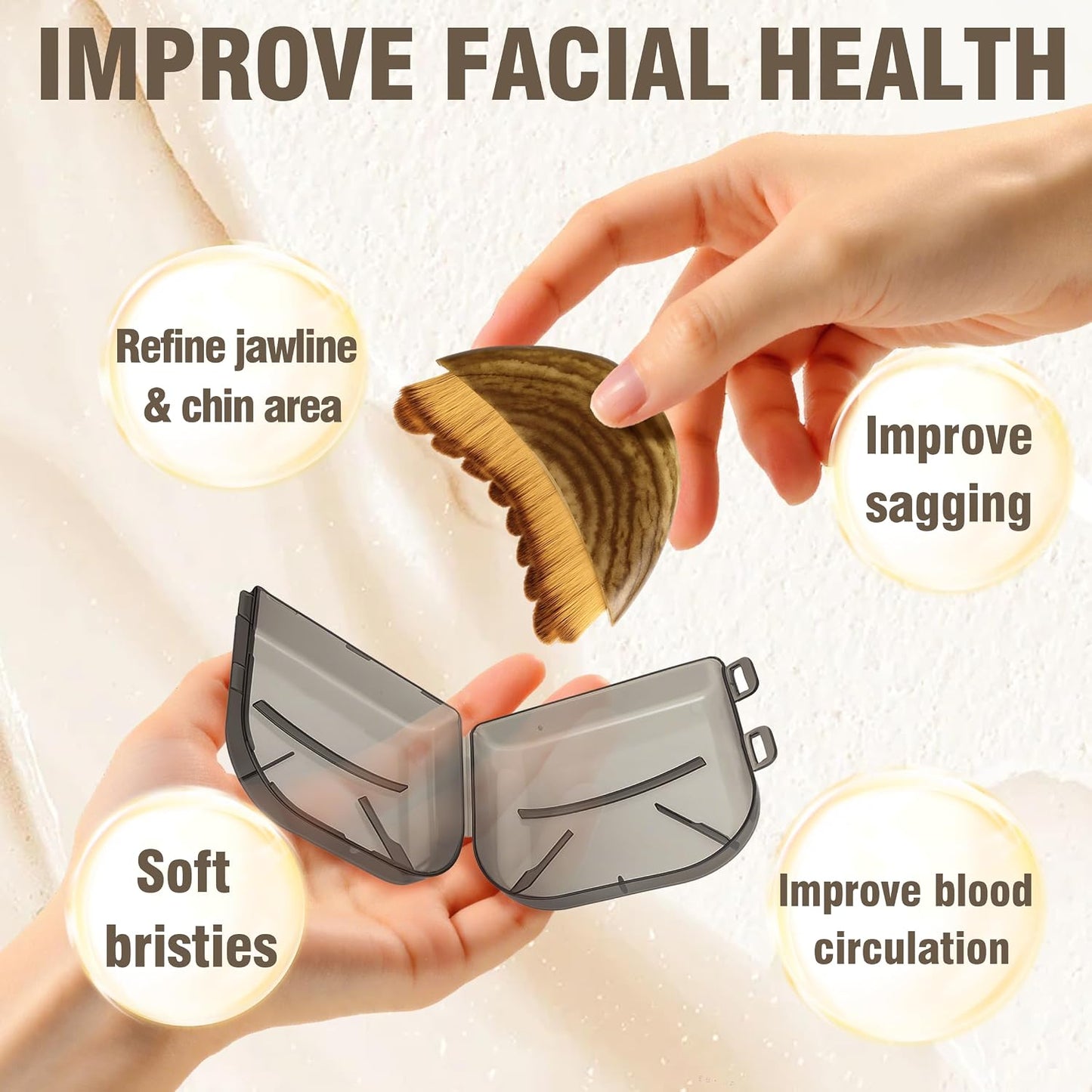 Lymphatic Contour Face Brush – Soft Bristle Facial Massage Tool for Sculpting & Skincare
