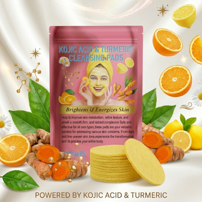 Turmeric Cleansing Pads with Kojic Acid – Brightening Face Scrub Pads (40 Count)