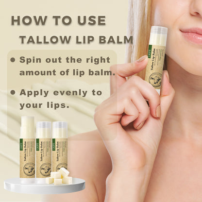 Beef Tallow Lip Balm – Natural, Hydrating, Vitamin-Rich Moisturizer
