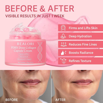 PDRN Deep Collagen Capsule Cream with Niacinamide & Hydrolyzed Collagen, 80g