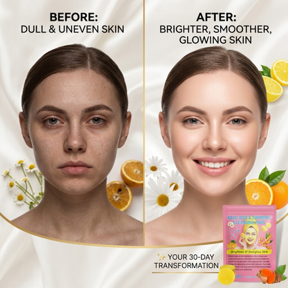 Turmeric Cleansing Pads with Kojic Acid – Brightening Face Scrub Pads (40 Count)