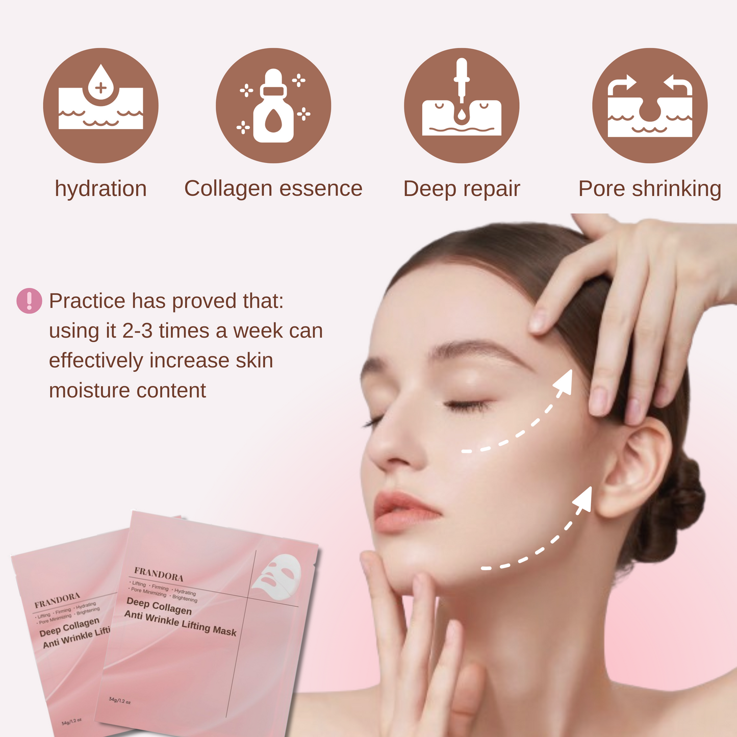 Deep Collagen Face Mask, Overnight Collagen Anti Wrinkle Lifting Mask, Hydrating Mask and Pore Minimizer for Face - Korean Skin Care