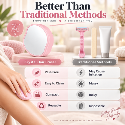 Crystal Hair Eraser – Reusable Hair Removal & Exfoliating Tool for Legs, Arms & Body