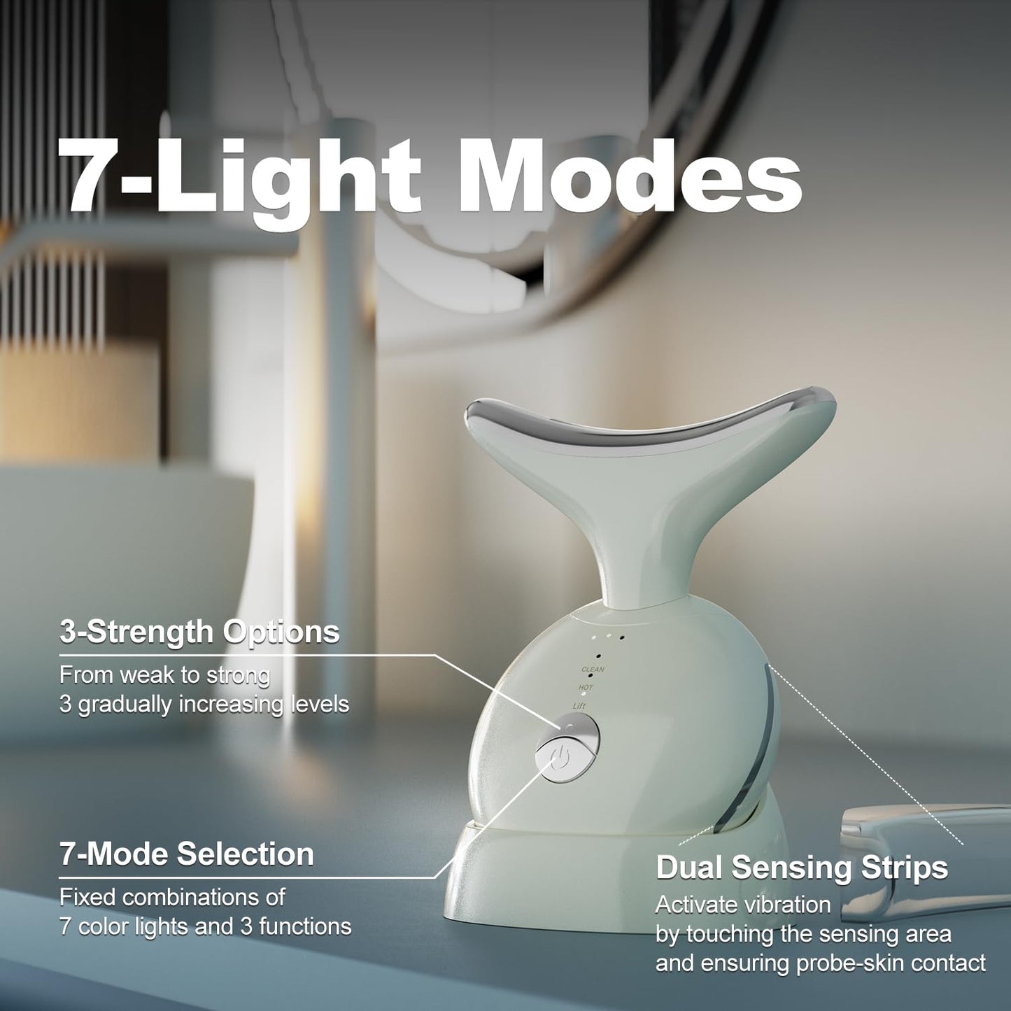 7-in-1 Face & Neck Massager with Red Light Therapy – Portable Face Lift Device for Double Chin, Skin Tightening & Rejuvenation