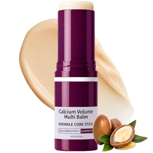 Calcium Multi Balm Stick for Face, Eyes, Lips & Neck – Korean Collagen Moisturizing Balm with Vitamin D & Shea Butter for Dry Skin, Firming, Hydrating & Skin Barrier Care, for All Skin Types