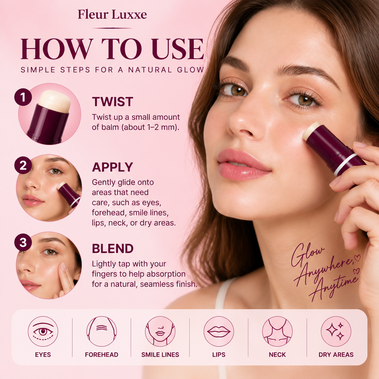 Calcium Volume Multi Balm Stick 2 Pack – Collagen Hydrating Balm for Face, Eyes, Lips & Neck
