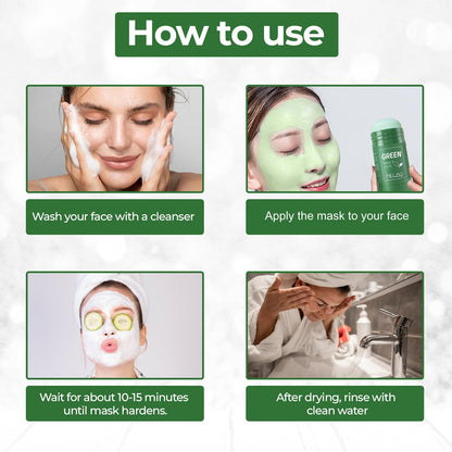 Green Tea Cleansing Mask Stick – Pore Care & Oil Control Facial Mask, 2 Pack