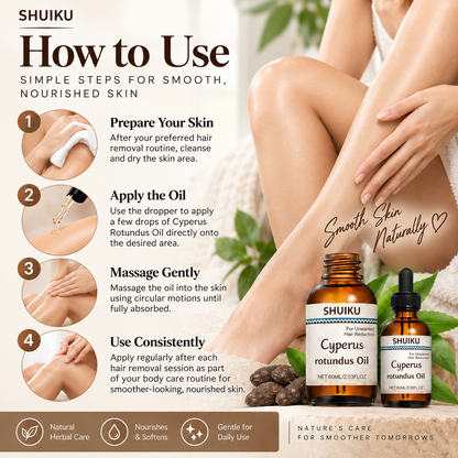 Cyperus Rotundus Oil 2 Pack – Botanical Body Oil for Smooth-Looking Skin Care