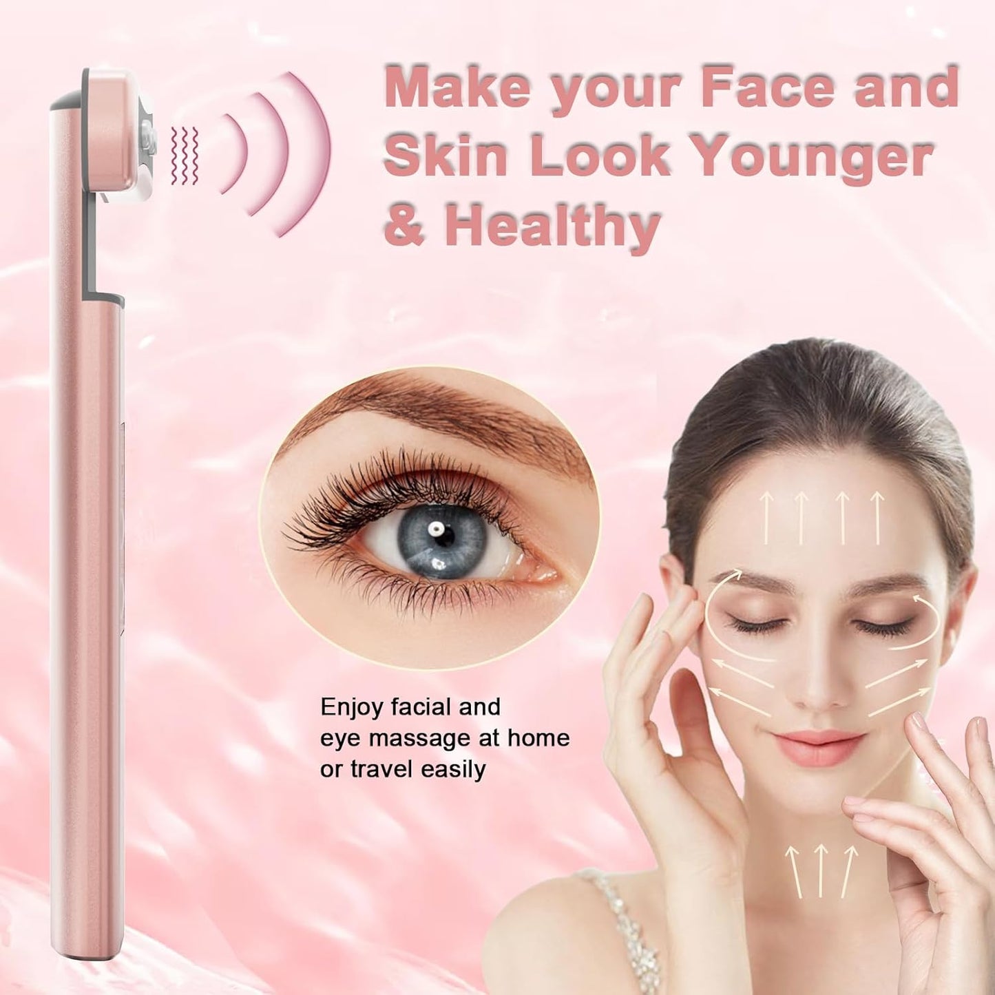 6-in-1 LED Red Light Therapy Face Wand – Skincare Tool with Vibration, Thermal & Microcurrent for Anti-Aging & Brighter Skin