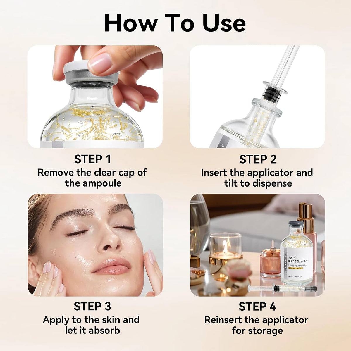Deep Collagen Silk Peptide Face Serum for Smoother, Firm-Looking Skin