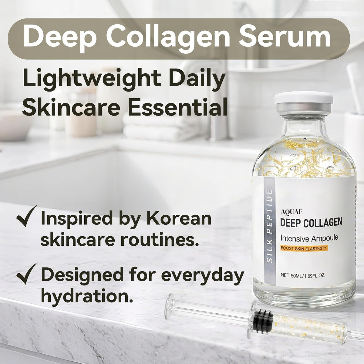 Deep Collagen Silk Peptide Face Serum for Smoother, Firm-Looking Skin