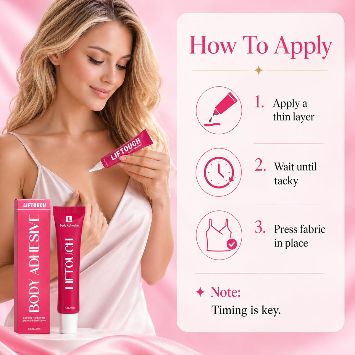 Body Adhesive Glue for Clothes 30ml – Sweat Resistant, Water Wash-Off Skin & Fabric Adhesive