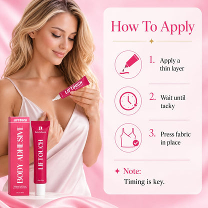 Body Adhesive Glue for Clothes 30ml – Sweat Resistant, Water Wash-Off Skin & Fabric Adhesive