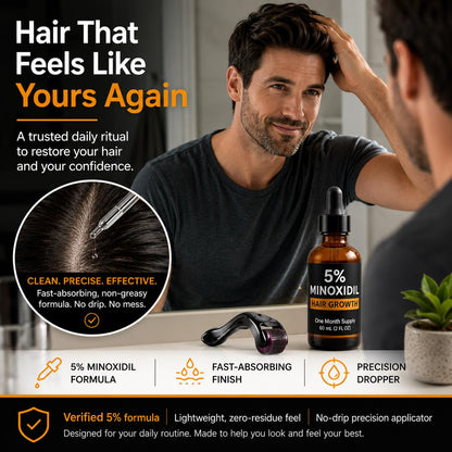 5% Minoxidil Hair Growth Serum for Men – Extra Strength Scalp Treatment