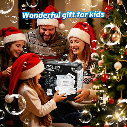 Bubble Machine Remote Control 98ft Range,Auto Rotation & 11 RGB Lights, 1800mAh Rechargeable Battery/USB-C Charging,Top-Fill Portable Bubble Maker for Kids Birthday Party Wedding Pool Outdoor