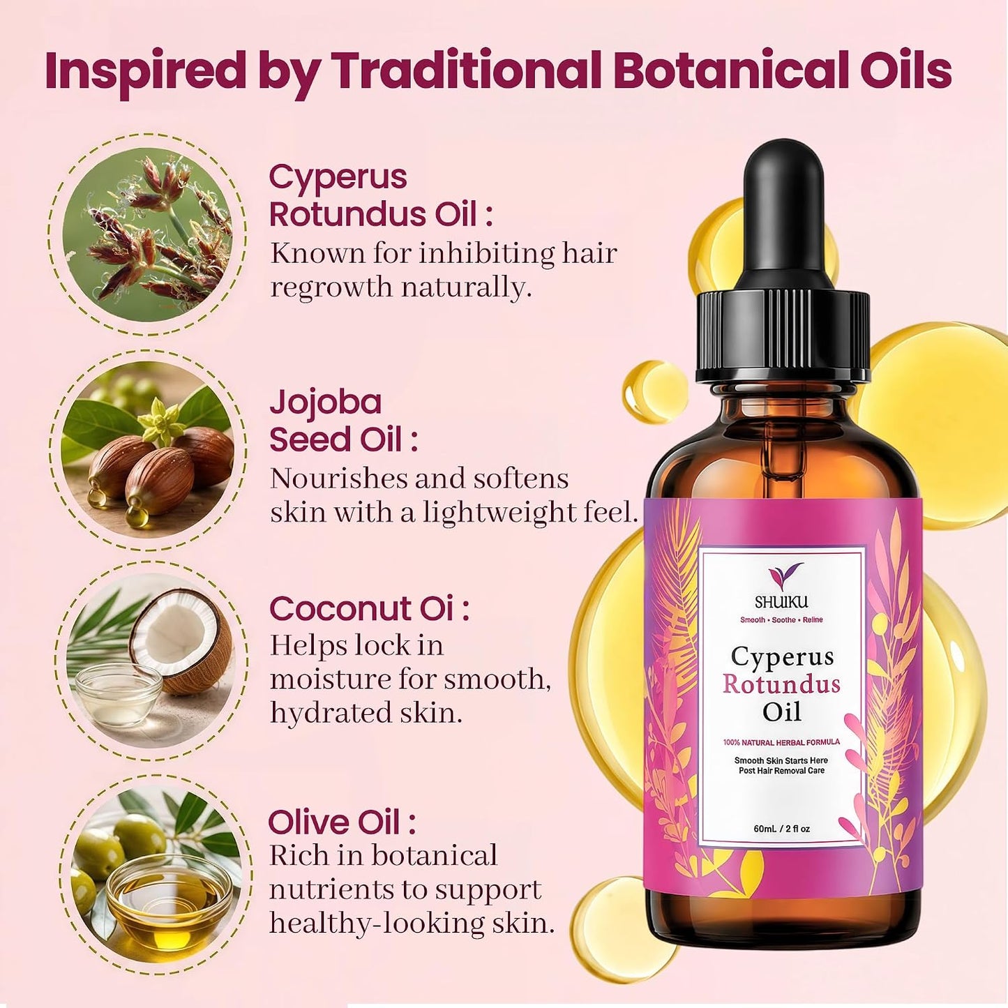 Cyperus Rotundus Oil for Post-Shave Post-Wax Care