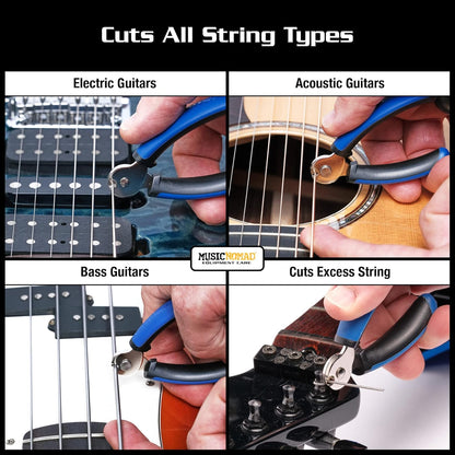 MusicNomad Grip ONE - String Winder, String Cutter, Bridge Pin Puller Tool for Acoustic, Electric & Bass Guitar (MN223)