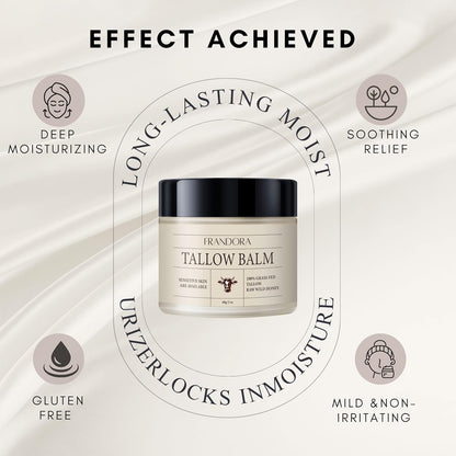 Beef Tallow for Skin Care, Grass Fed Beef Tallow & Honey Balm – All-Natural Moisturizer