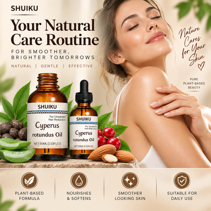 Cyperus Rotundus Oil 2 Pack – Botanical Body Oil for Smooth-Looking Skin Care