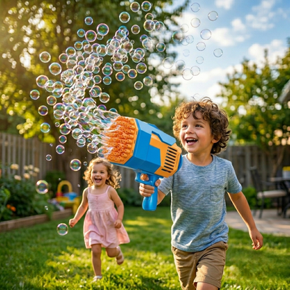 132-Hole Bubble Blaster with Lights for Kids – Outdoor Summer Bubble Toy