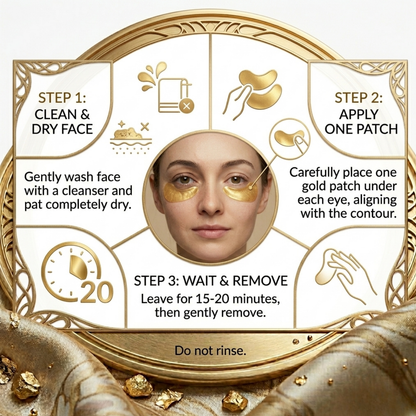24K Gold Under Eye Patches – Hydrating Eye Masks for Dark Circles, Puffiness & Fine Lines