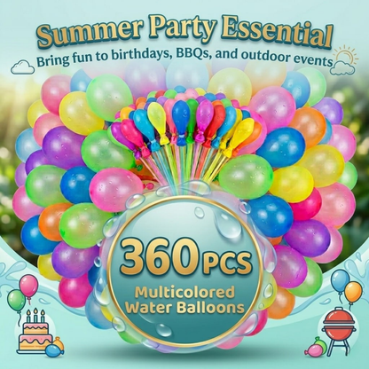360 PCS Quick Fill Water Balloons – Multicolor Summer Party Balloons for Kids