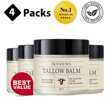 Beef Tallow for Skin Care, Grass Fed Beef Tallow & Honey Balm – All-Natural Moisturizer