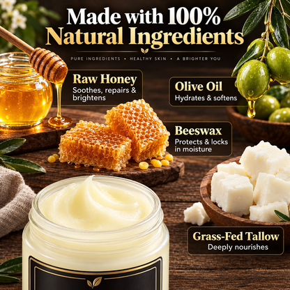 Beef Tallow & Honey Balm – Grass-Fed Tallow Moisturizer for Face & Body