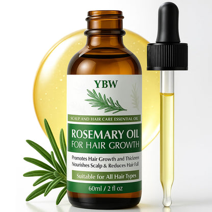 Rosemary Hair Oil with Biotin, Castor & Jojoba Oil for Scalp Care and Fuller-Looking Hair