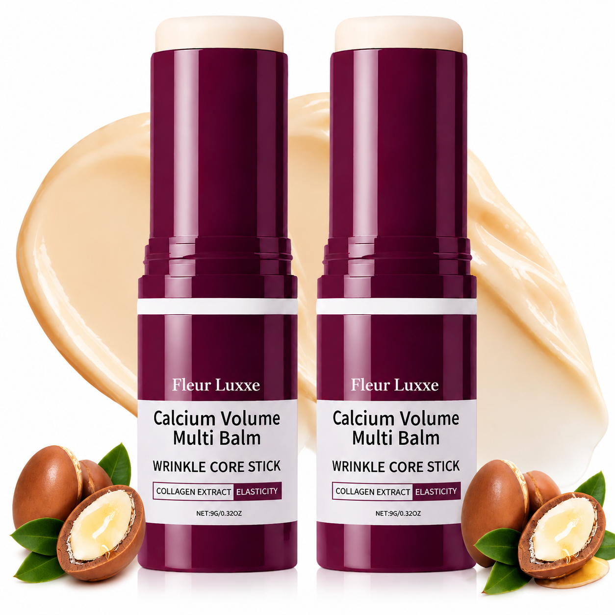 Calcium Volume Multi Balm Stick 2 Pack – Collagen Hydrating Balm for Face, Eyes, Lips & Neck