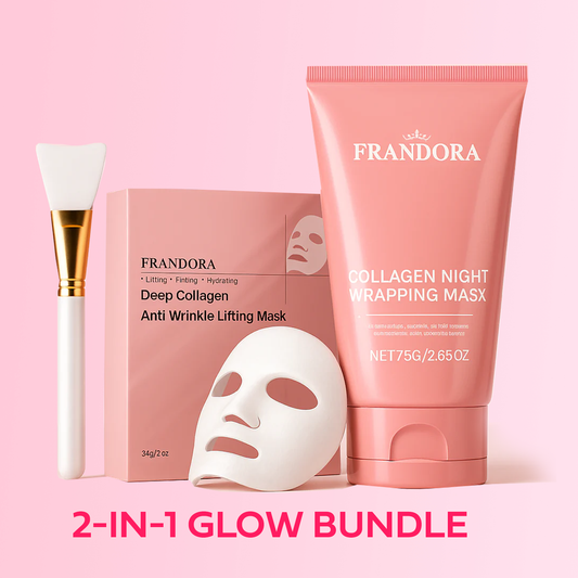 Frandora 2-in-1 Glow Bundle – Collagen Wrapping Mask + Deep Collagen Face Mask | Only $20 This Week!