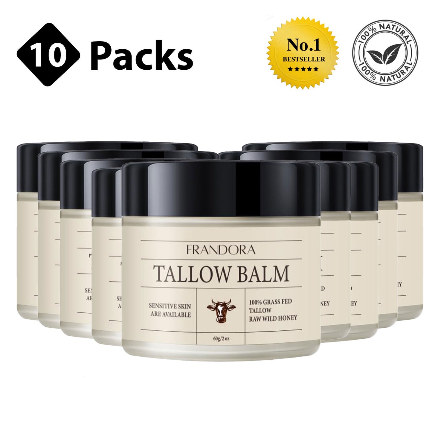 Beef Tallow for Skin Care, Grass Fed Beef Tallow & Honey Balm – All-Natural Moisturizer